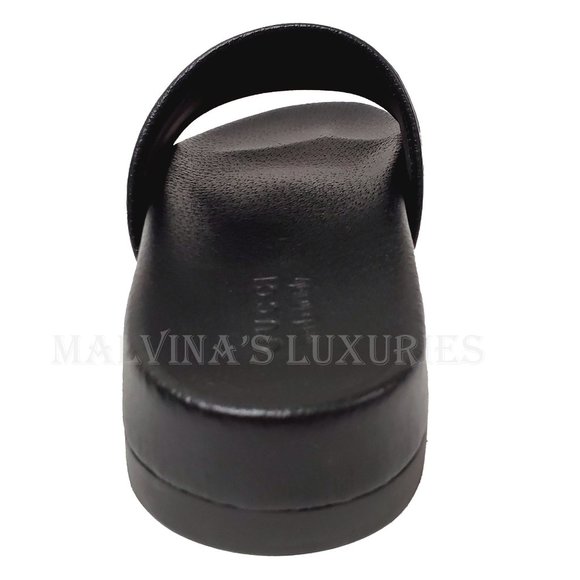 GUCCI SHOES MENS SLIDES OFF THE GRID BLACK LEATHER AND NYLON GG LOGO - Picture 12 of 16